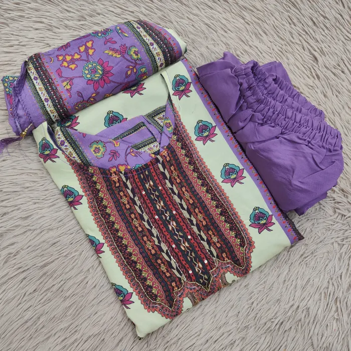 Premium Muslin Pakistani Suit with Handwork | TS3194